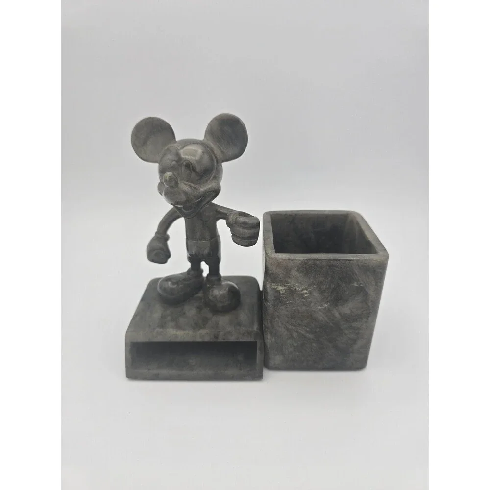 Vintage Disney Mickey Mouse Faux Marble Desk Set Lot - 3 Pcs- Repair/Restoration